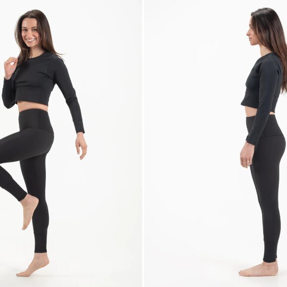 Sweetflexx Full length | Hi-Rise | Resistance Band Leggings | Black EUC Size 12 - Picture 3 of 9